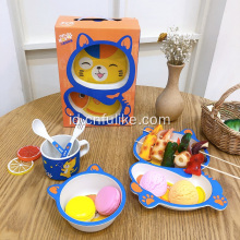 Cute Cat Baby Bamboo 5 PCS Set Peralatan Makan